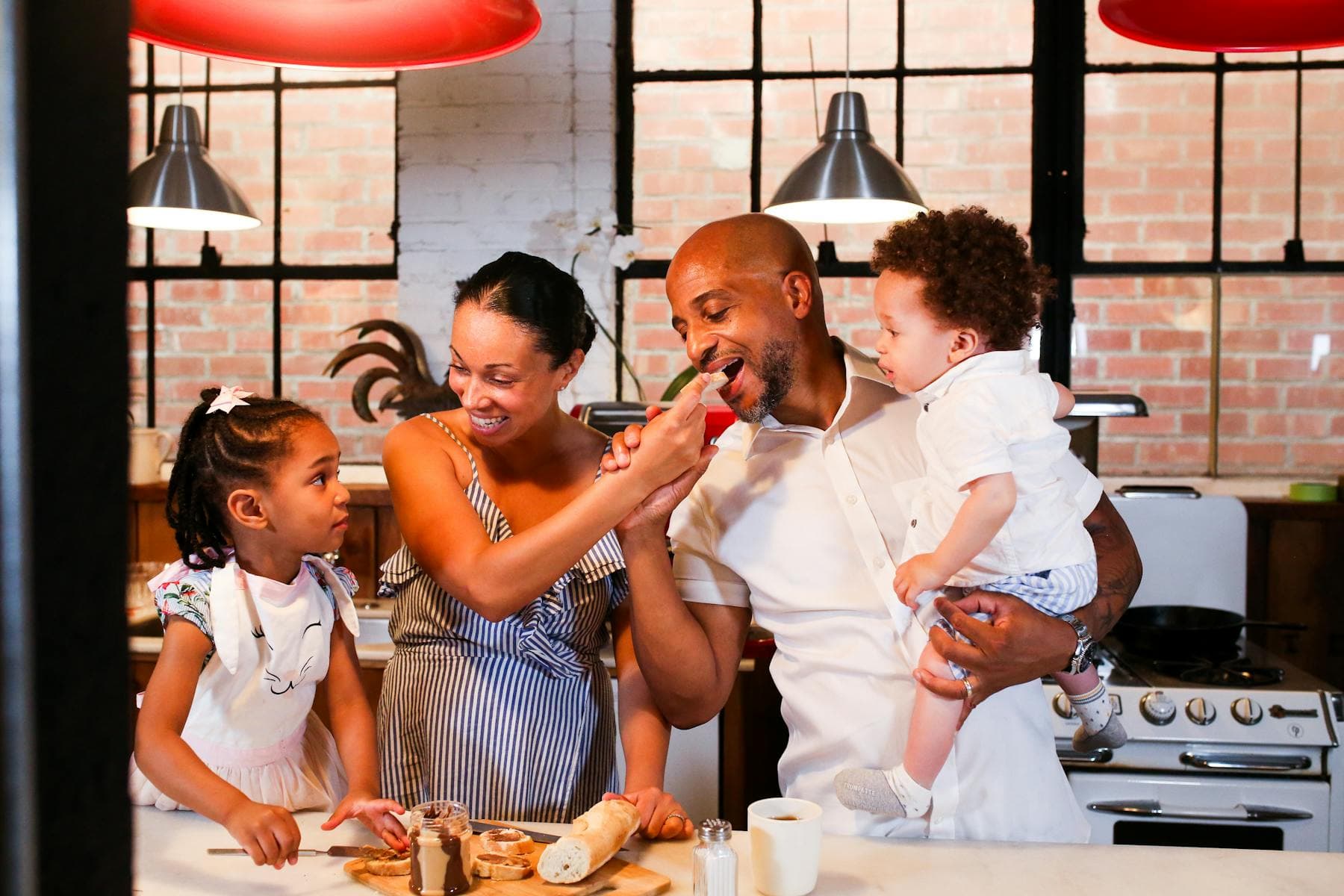 Family enjoying a meal together